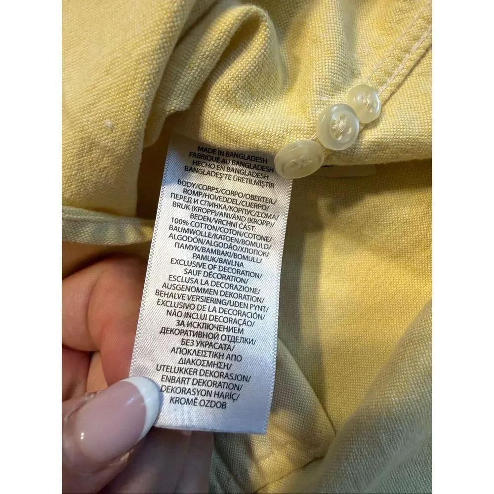 Polo Ralph Lauren Men's Classic Fit Long Sleeve Button Down Shirt Yellow Size XL - Picture 4 of 7